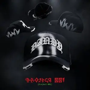 Dandy Sadboy "Project 001" Cap - Stylish Black Hat with White Logo - Perfect for Urban Fashion