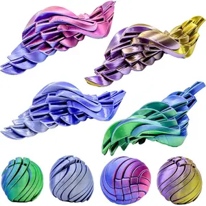 Morphslime 3D Printed Twist Sphere Fidget Ball, Hypnotic Slime-Style Spinner Toy, Gear Ball Gear-Style Sphere Fidget Gadget for Stress Relief, Relaxation & Focus, Valentines Days, Easter