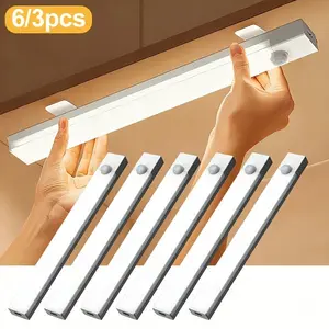 LED Motion Sensor Cabinet Lights USB Rechargeable Dimmable 3 Modes Wireless Night Light for Bedroom Stair Kitchen Office Bedside Cabinet Lighting