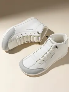 Hobibear Spring Autumn Wide Head Shoes, Mid-Calf Casual Boots for Men & Women, PU Leather Round Toe Comfortable Walking Footwear