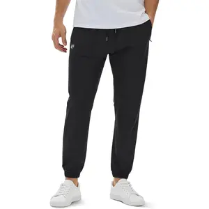 Men's Casual Tapered Joggers with Zipper Pockets, Athletic Running Pants Lightweight Quick Dry Workout Sweatpants