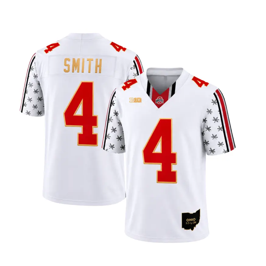Unisex  #4 Jeremiah Smith Football Jersey, Limited Edition Game Day Ohio State College Jerseys