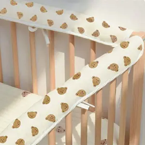 Baby Crib Bumper Sticker, Cartoon Animal Design, Anti-Collision Buffer Guard, Bite-Resistant Bed Edge Strip, Breathable Back Ventilation, Safety Guardrail