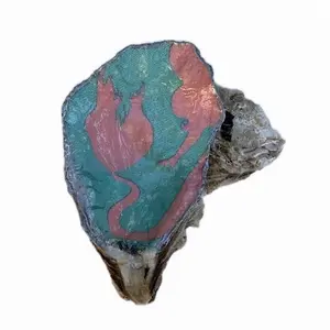 Mermaid Tail Metallic Oyster Trinket Dish | Coastal Decor | Beach and Ocean themed Jewelry Holder | Handmade Florida Keys Shell Art