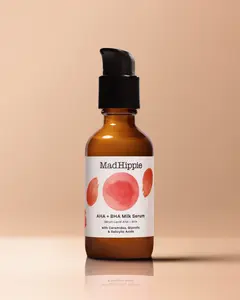 Mad Hippie AHA + BHA Milk Serum with Glycolic Lactic & Salicylic Acids - Antioxidant, Exfoliant  for Silky Smooth Skin Treatment