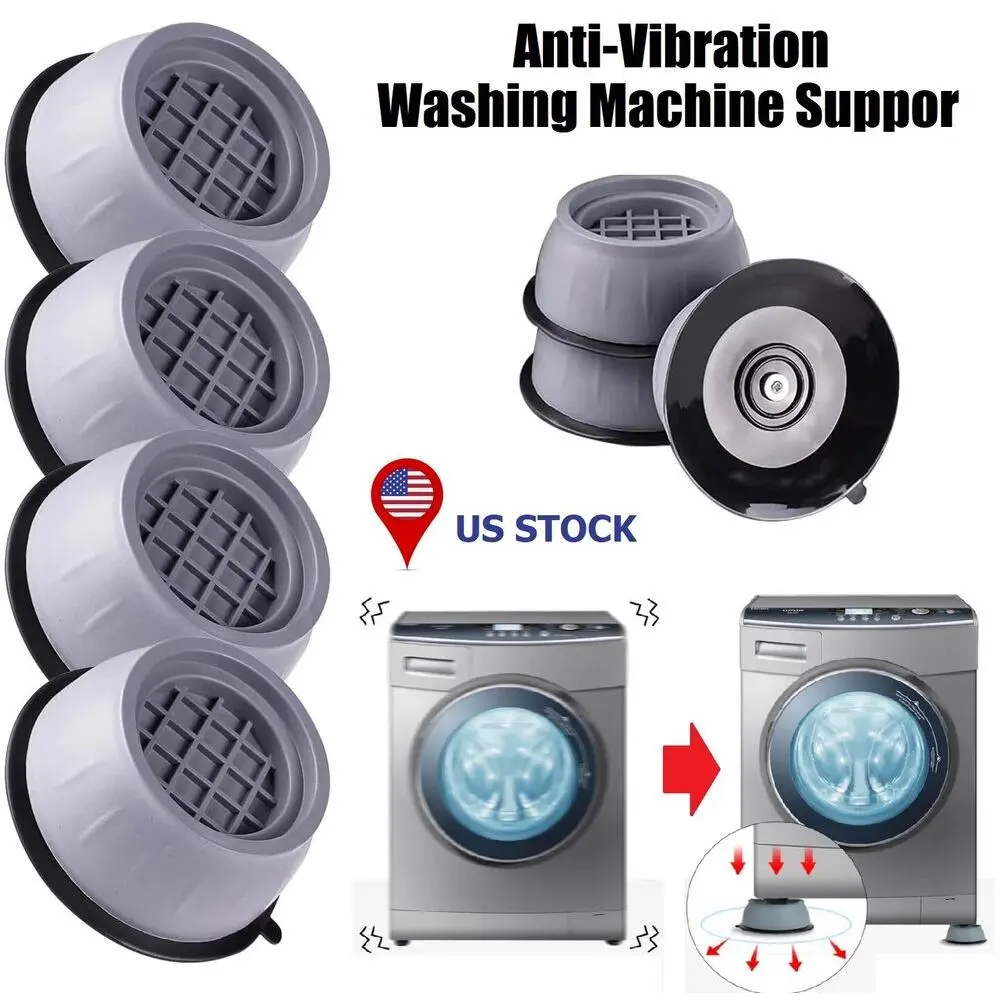 4PCS Anti-Vibration Washing Machine Support Anti-Slip Rubber Feet Base Pads Mat US