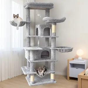 [New Arrivals] Large Multi Level Cat Tree US in Stock Removable Washable Perch Sisal Rope Scratching Posts