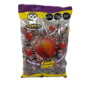 Dulces Komiru - Hard Candy with Chamoy Flavor and Tamarind Flavor Filling 100 Pieces Bag