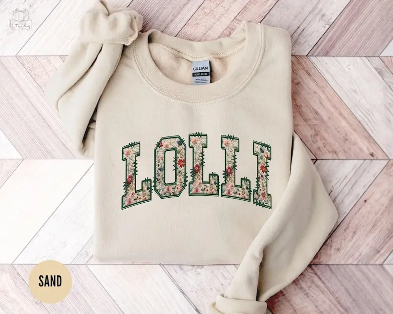 Floral Lolli Grandma Sweatshirt, Lolli Sweater, Lolli Crewneck, Christmas Lolli Gifts, Mothers Day Gift for Lolli Grandma