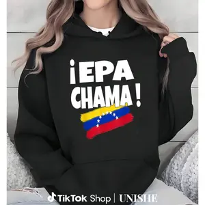 Epa Chama Design Hoodie with Venezuelan Flag – Cozy Unisex Flannel Long Sleeve