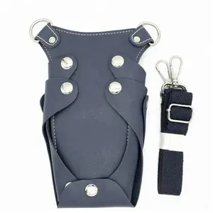 Black Leather Scissor Pouch – Premium Scissor Holder for Barbers and Stylists