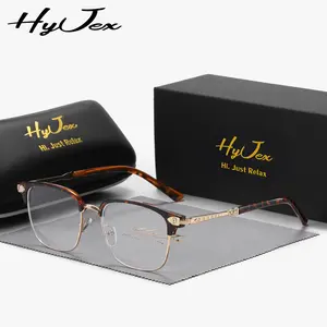 HyJex Unisex Half-frame Glasses Artistic Trendy Exquisite, Perfect For Daily Life and Travel