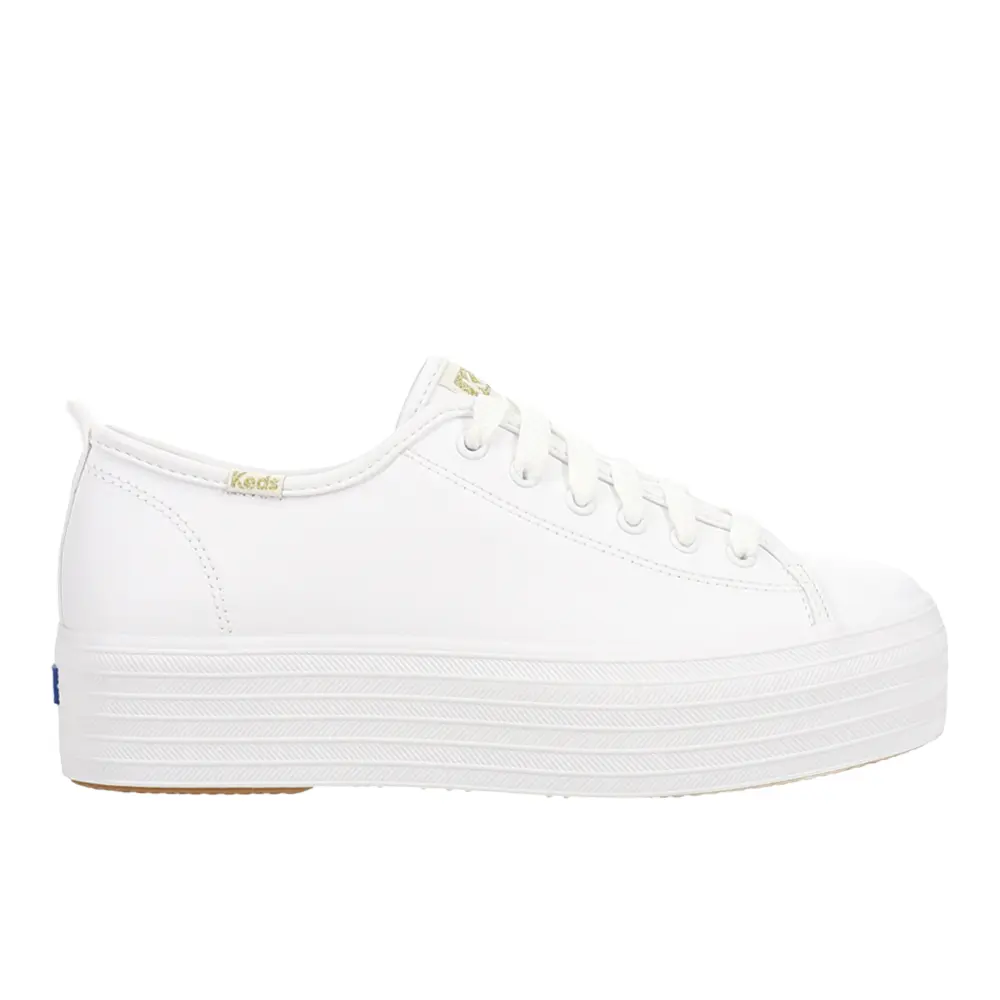Keds Womens Triple Up Canvas Lace Up Sneakers Shoes Casual - White