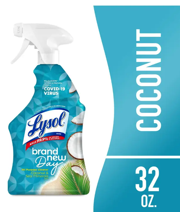 Lysol All-Purpose Cleaner, Sanitizing and Disinfecting Spray, To Clean and Deodorize, Coconut & Sea Minerals Scent, 32oz