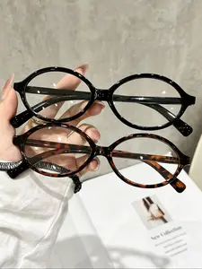 2 Pairs Oval Y2K Cute Style Unisex Flat Mirror Glasses, Suitable for Daily Life, Outdoor Activities, Street Photography