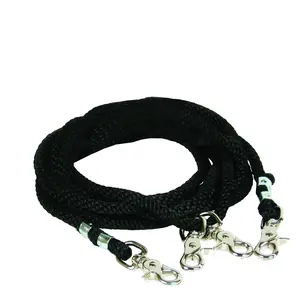 Professional's Choice Poly Rope Draw Reins - 16 Feet, Black Polyester Training Reins