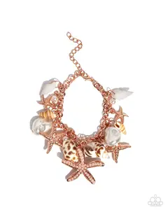 Seashell Song - Copper Starfish Shell Beachy Bracelet - Paparazzi