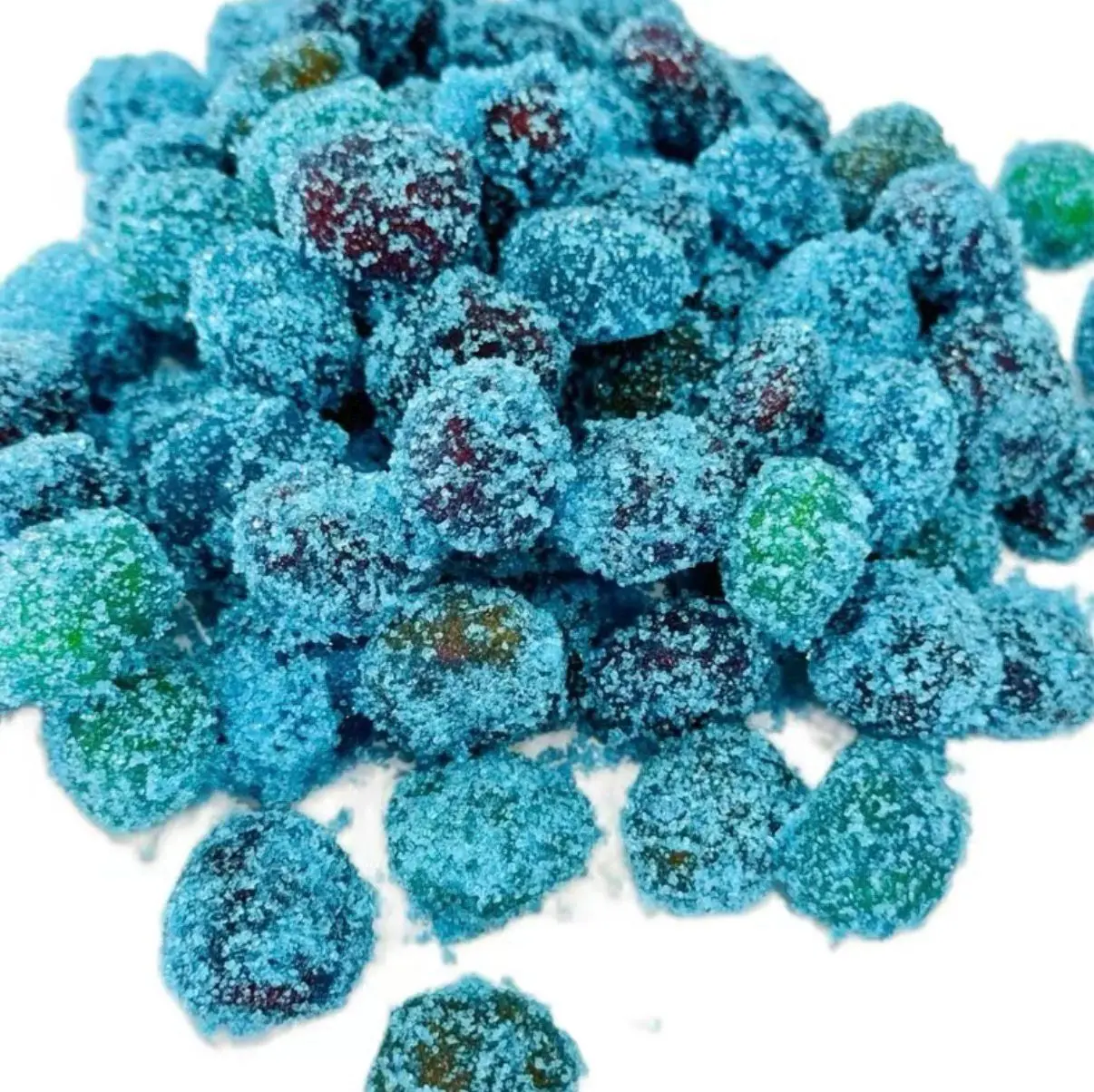 Blue Raspberry Filled Gummies - Gushies Sweet & Tangy Chewy Candy Snack, 6 oz Container Candyballs Sweet Treats, Blue Raspberry Gummies, Candies, Bite-Sized Fruity Sweets