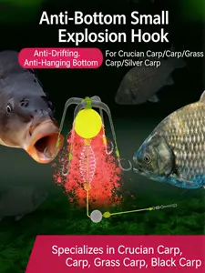 Off-Bottom Mini Explosion Fishing Rig | Snag-Resistant ISEAMA & Chinu Hooks for Carp, Slip Float & Surf Casting fishing  bait