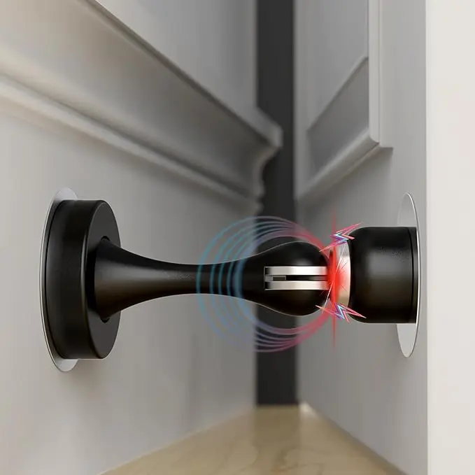 Magnetic Door Stopper. Heavy Duty Magnetic Door Catch with No Drill 3M Adhesive and Screws. No More Unexpected Door Slams
