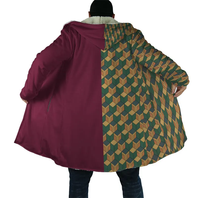 Tomioka Giyu Dream Cloak Coat, Demon Slayer Men's Women's Hooded coat, Fleece Jackets Coats, Gift For Men And Women