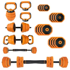 Garvee 4-In-1 Adjustable Dumbbell Set (44/66/88LB) - Convertible to Barbell, Kettlebell & Push Up Stands, Space-Saving Home Gym Equipment with PVC Coating for Men & Women