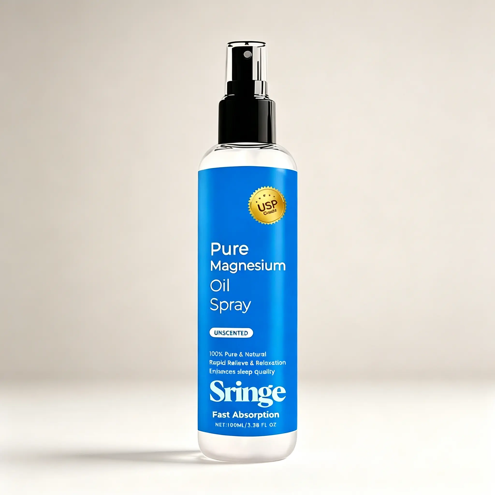 Pure Magnesium Oil Spray 100ml – USP Grade, Unscented – Fast Absorption – Daily Wellness