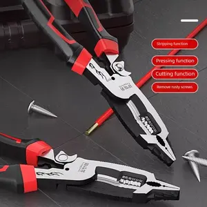 Functional Cable Cutter with Wire Stripper & Crimp Tool, Multi-Purpose Cutting Tool for Metal Fence, Bicycle Brake, Electrical Projects
