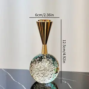 Romantic Crystal Candle Holder for Valentine'S Day, Elegant Nordic Style Tabletop Decorative Candlestick Holders for Living Room Atmosphere, Creative Light Luxury Design, Home Decor, Decoration Items - 1pc