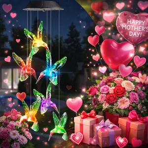 Mother's Day Gift, Backyard LED Lights, Solar Outdoor Color-Changing Wind Chime. Perfect gift for mom, grandma, and women. Waterproof, durable hanging decorative lights. Ideal holiday gift for porches, patios, and windowsills