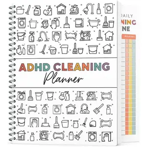 Adult ADHD Cleaning Plan - Daily, Weekly, Monthly Schedules and Checklists Without Specified Dates - Household Organizer Journal