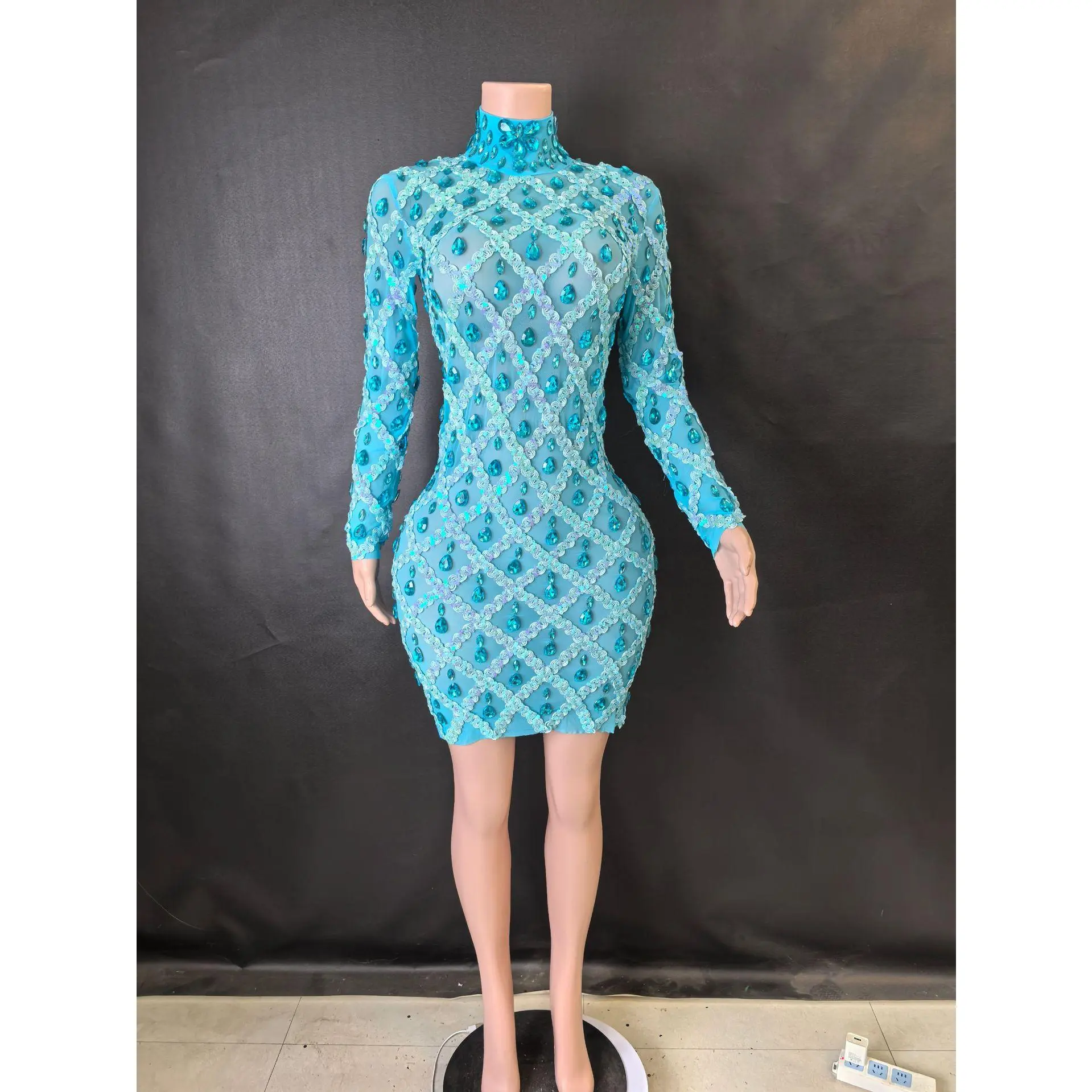 Long sleeved sky blue short