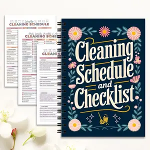 Cleaning Schedule and Checklist Coil Notebook, Practical Planning Journal for Home Cleaning, Essential Organizer for Daily Tasks