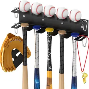 Baseball bat organizer, baseball storage rack, for baseball enthusiasts. Made of metal, suitable for outdoor or indoor use, space-saving.