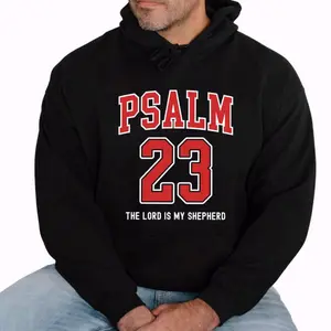 Psalm 23 Hoodie The Lord Is My Shepherd Christian Graphic Hoodie Casual Pullover Hooded Sweatshirt Trendy Tops for Unisex, Perfect Gift