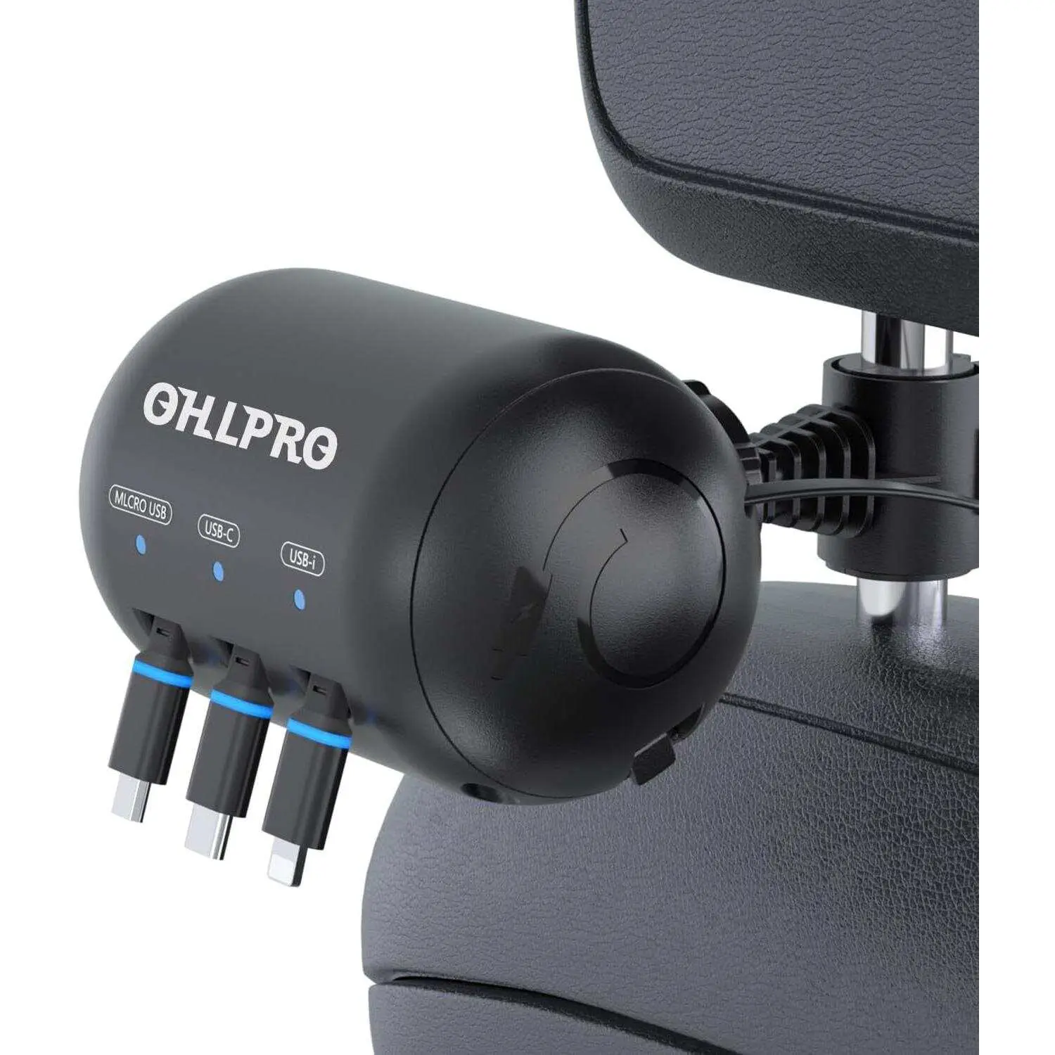 OHLPRO 3-in-1 Backseat Car Charging Station Box - 30W Retractable Fast Charging, iPhone Charger for Car, Tablet-Compatible, Portable Smart Touch, TV Wheels, Ideal for Lyft/Uber Drivers & Christmas Gift