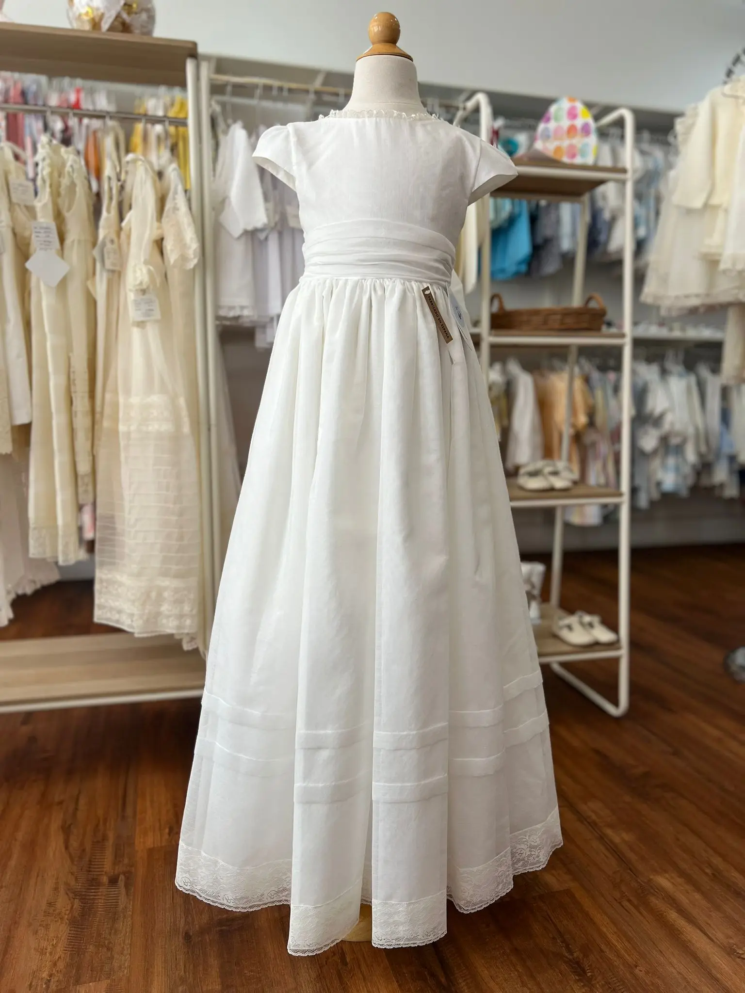 COMMUNION CAP SLEEVE AND BIG BOW DRESS