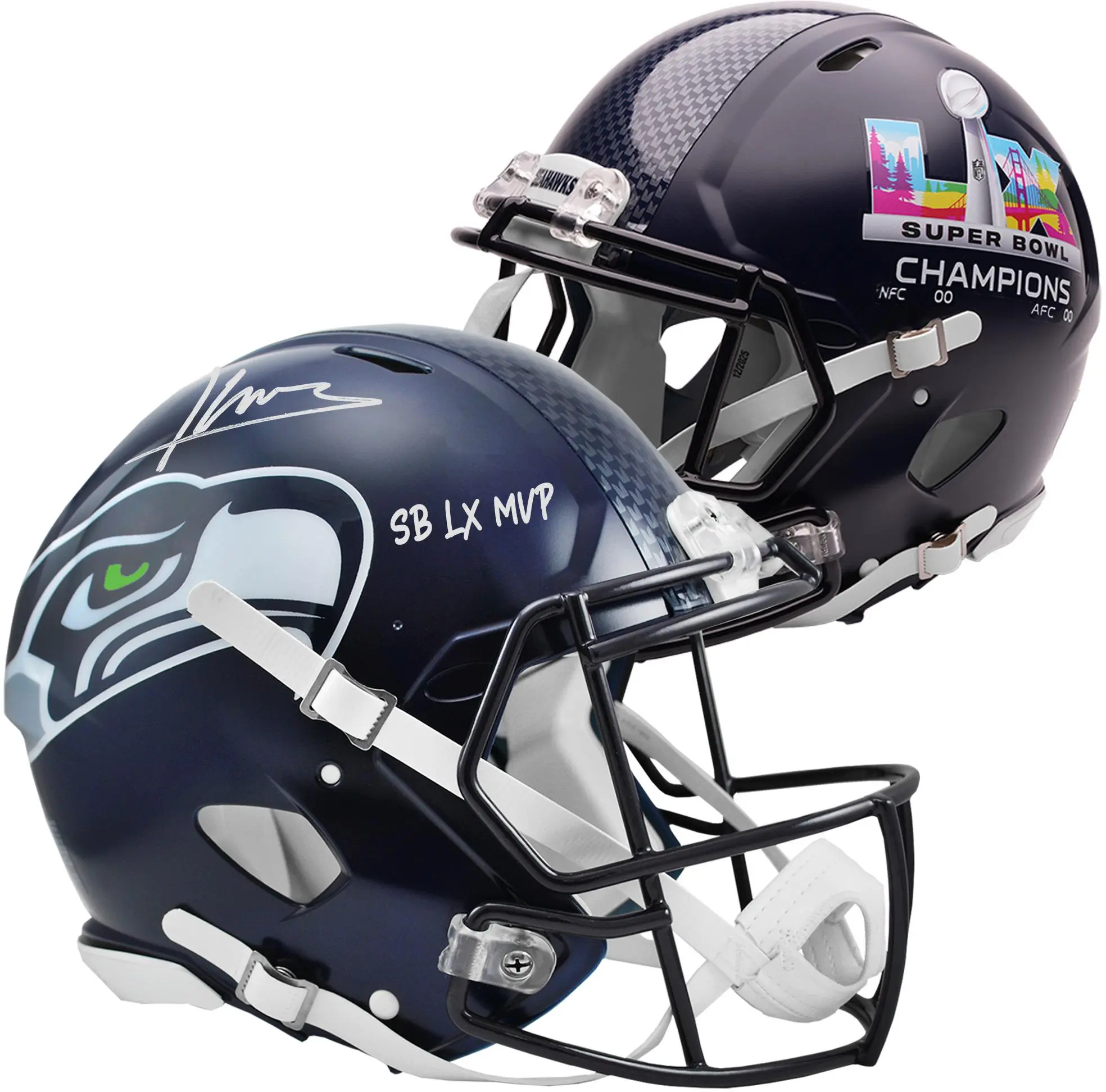 Kenneth Walker III Seattle Seahawks Autographed Riddell Super Bowl LX Champions Speed Authentic Helmet with "SB LX MVP" Inscription - Fanatics Authentic Certified