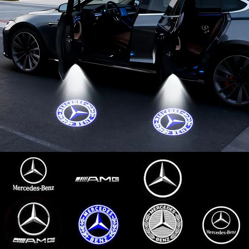 Mercedes-Benz Car Door Welcome Light LED Step Lights, Led For Car, Courtesy Welcome Lights, Fits Mercedes-Benz models: A-Class (2013-2024), B-Class (2014-2024), C-Class (2014-2020), E-Class (2010-2023), AMG C63/E63, M/GL-Class, GLA/GLB, GLC/GLE/GLS