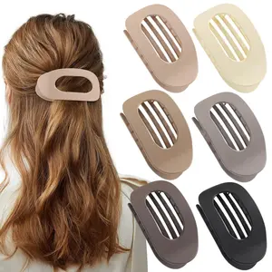 6pcs Curved Abalone Hair Clip for Women, High-End Feel, New 2025 Model, Flat Back Hairpin That Doesn'T Pinch The Head, Duckbill Clip