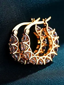 1 Pair Elegant Cubic Zirconia Hoop Earrings Exquisite Jewelry Gift For Women For Wedding Party Engagement Anniversary Jewelry Valentine's Day Gift High Quality Earrings