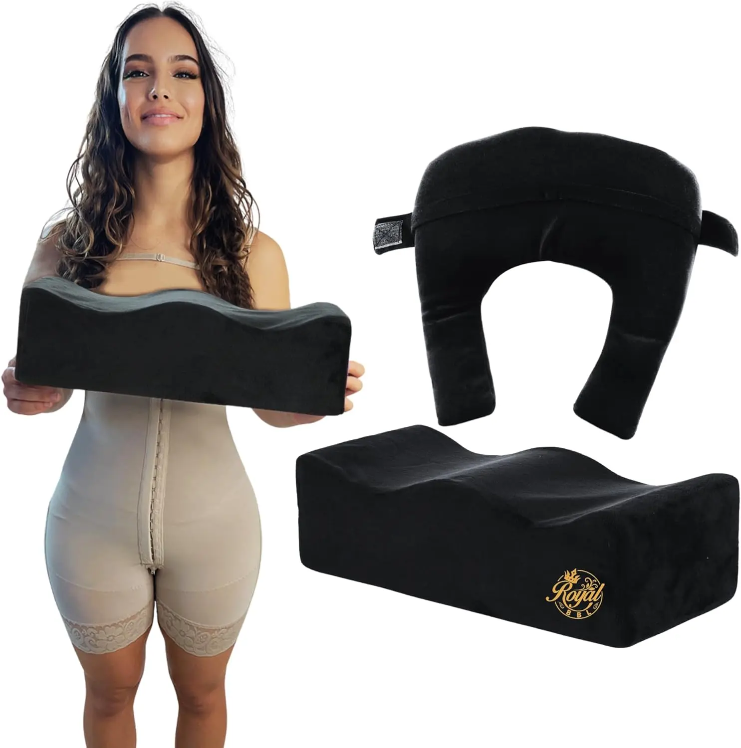 Brazilian Buttock Lift Pillow with Back Support Kit, Removable & Washable Cover Stays Fresh, Promotes Good Posture