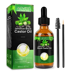 ALIVER Jamaican Black Castor Oil (60ml) for Hair, Skin, Eyebrows & Eyelashes, Scalp, Nail Care | Grow, Strengthen, Moisturize & Repair |  Haircare Comfort