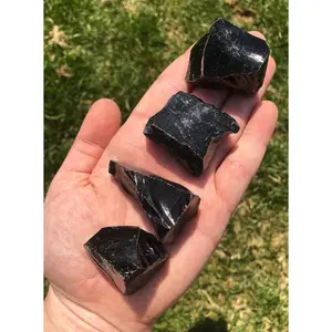 New Moon Beginnings Raw Black Obsidian Stone - Natural Black Obsidian Stone for Home Decor and Aromatherapy