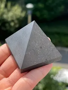 Schungite Pyramid Stone Decor, Natural Tower Shape Schungite Ornament, Home Decoration Stone, Natural Stone Gift Decoration