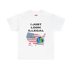 I Just Look Illegal alien astronaut T-Shirt | USA flag graphic