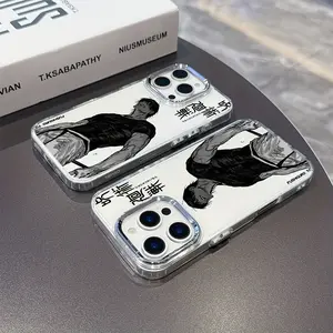 Fusiguro Toji, phone case for iPhone 17 16 15 14 13 12 11 PRO MAX PLUS AIR and 16E 17 AIR Series, with a transparent soft back and a metallic silver lens frame.