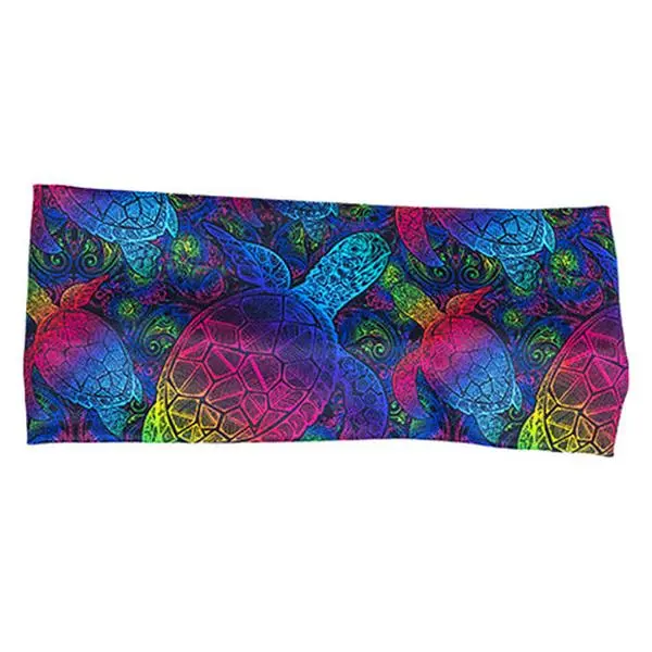CVG Sports Headband - Rainbow Turtle Design, Polyester Synthetic Material, High Quality Fashion Headbands, Hair Styling Accessories, 9x2 in Hair Hairstyle Accessory