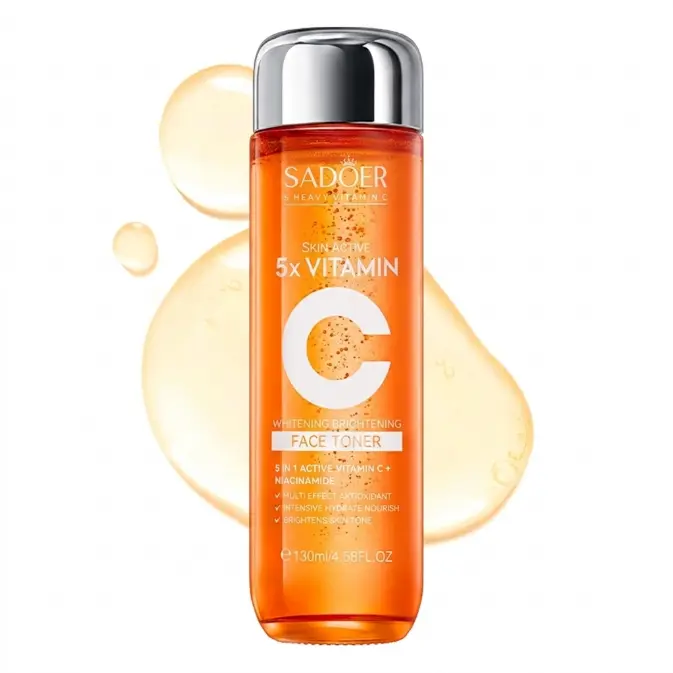 Vitamin C, Collagen & Hyaluronic Acid Facial Toner - Lightweight Daily Essence Water to Hydrate, Brighten & Boost Radiant Skin for Oily-Combination Skin Types