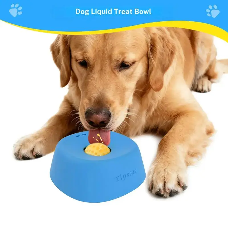Slow Feeder Dog Bowls for Liquid Treat, [Built in Rolling Ball] No Spill Bone Broth Dog Licking Bowl, Multi Purpose Puppy Yogurt Feeder Bowl for All Breeds Dietary Supplement/Post op Nutrition Feeding